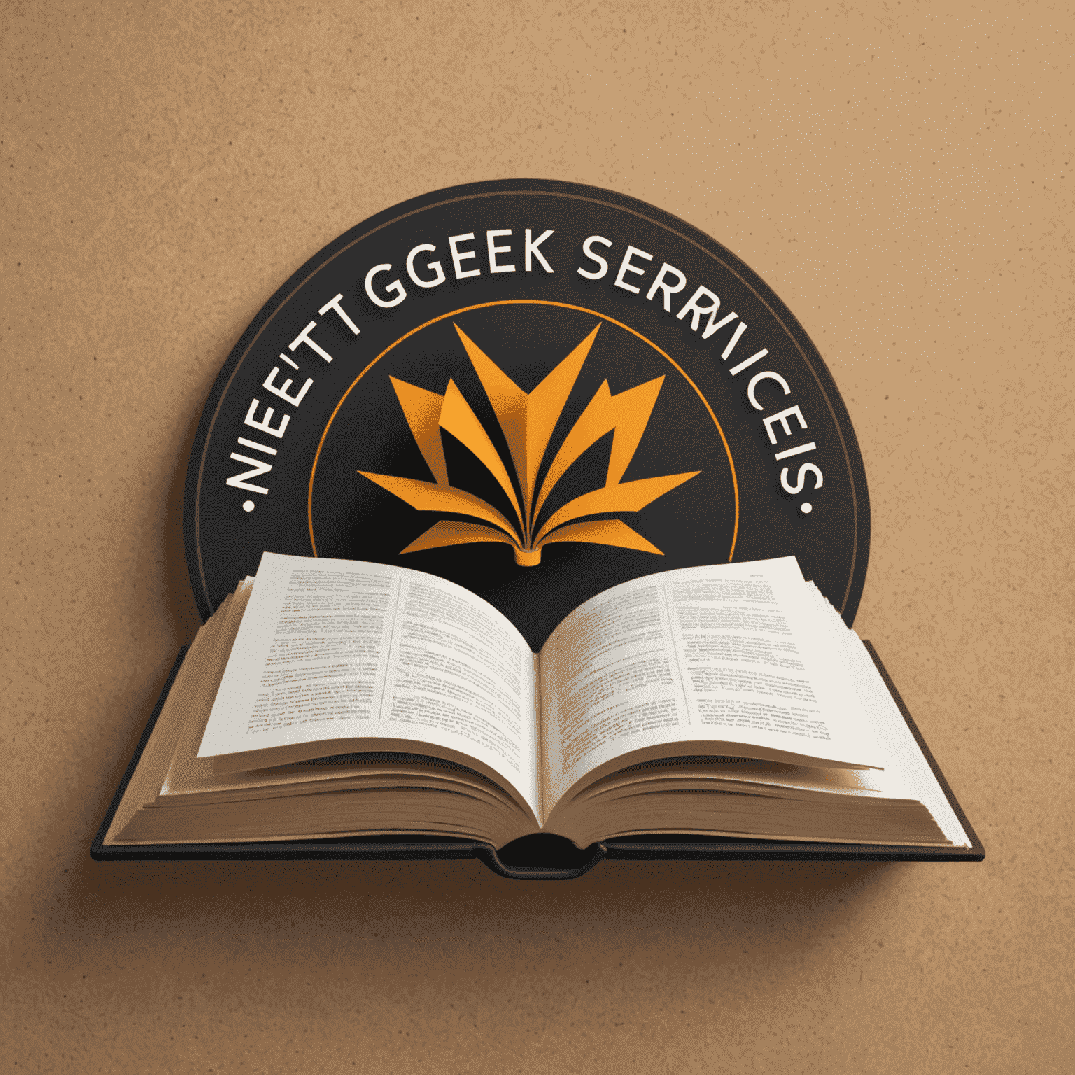 NextGeek Services Logo - An open book with a digital screen emerging from its pages, symbolizing online tutoring and e-learning