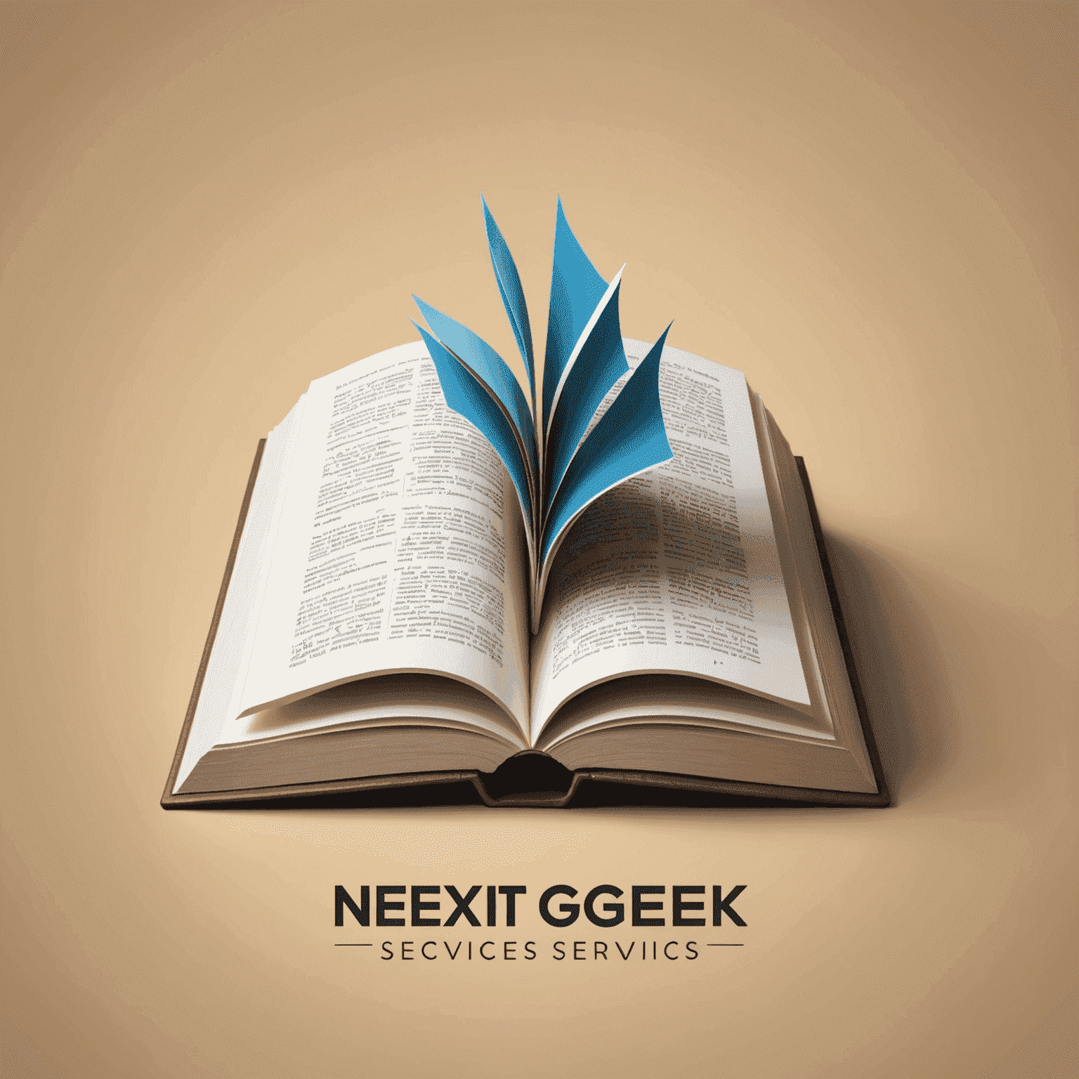 NextGeek Services Logo - An open book with a digital screen emerging from its pages, symbolizing online tutoring and e-learning