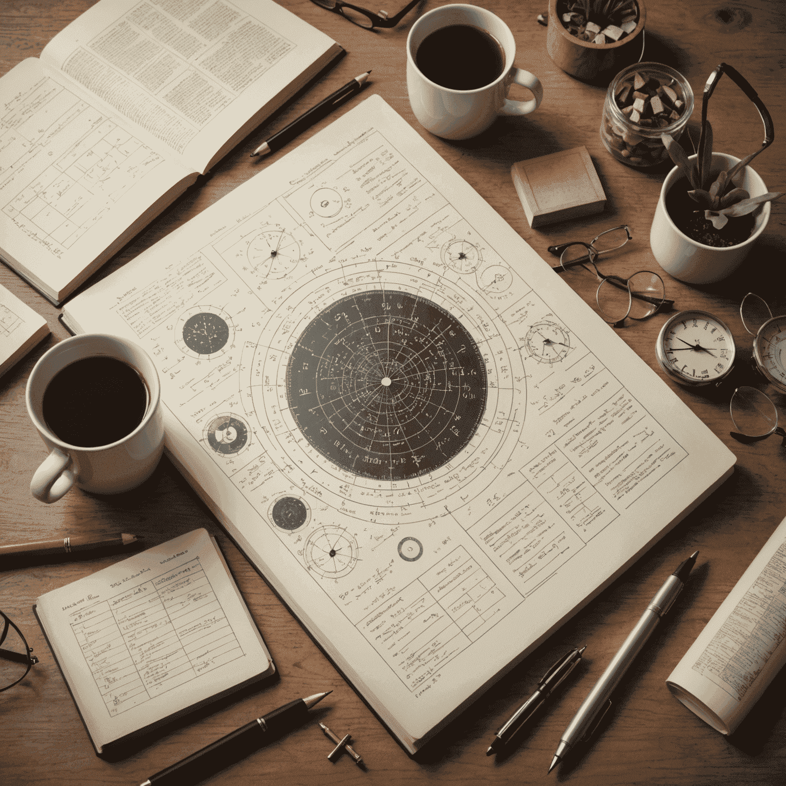 A montage of advanced subject materials including mathematical equations, scientific diagrams, and language texts